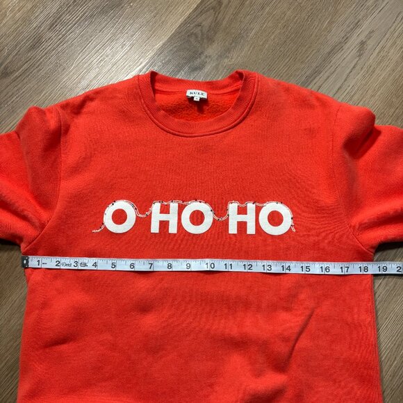 Kule The Raleigh O HO HO Lights sweatshirt fleece size XS Christmas orange poppy - Picture 12 of 14